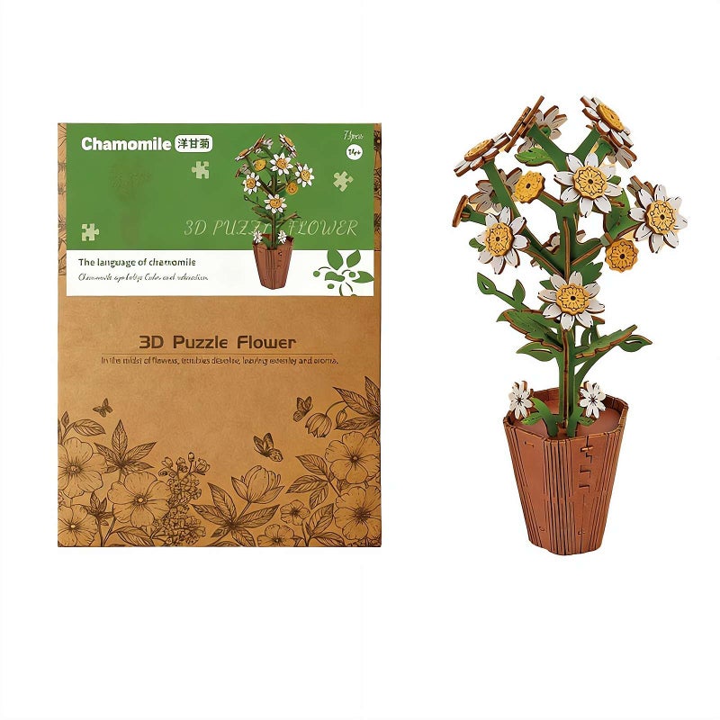 3D Flower Wooden Puzzles for Adults,DIY Wooden Flowers Model Kit Building Set Crafts for Adults to Build,Home Decoration and Valentine's Day Toy Gift Set for Women Mom Christmas,Birthday,Valentine's - Image 1